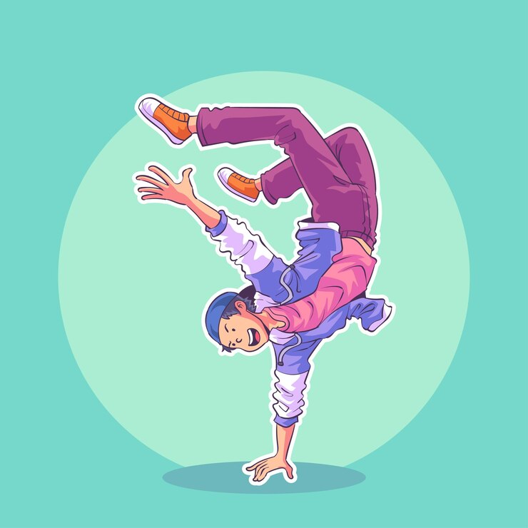 illustration de breakdance dessinée à la main