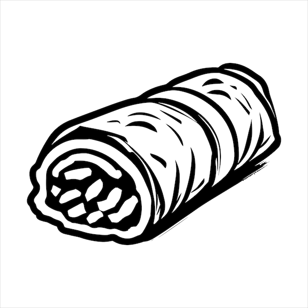 Vecteur une illustration de burrito dessinée à la main