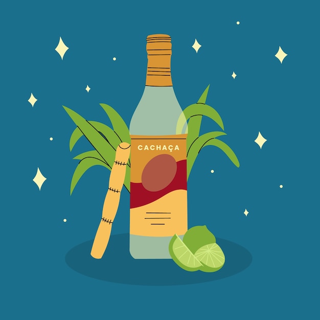 Illustration De Cachaça Dans Un Style Dessiné à La Main