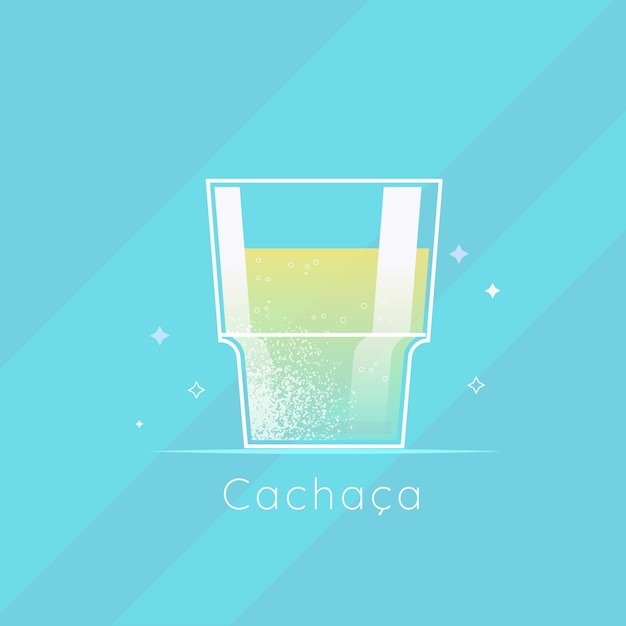 Vecteur illustration de cachaça fraîche design plat