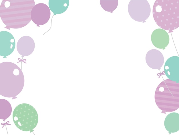 Illustration De Cadre De Ballons Violets Et Verts