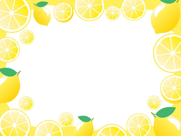 Vecteur illustration de cadre du citron jaune