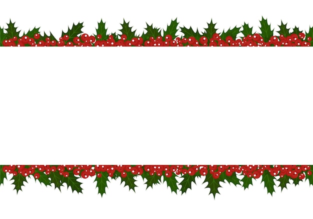 Illustration d'un cadre d'une plante de Noël houx. Contexte pour les vacances