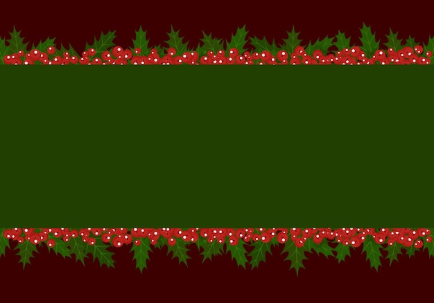 Illustration d'un cadre d'une plante de Noël houx. Contexte pour les vacances