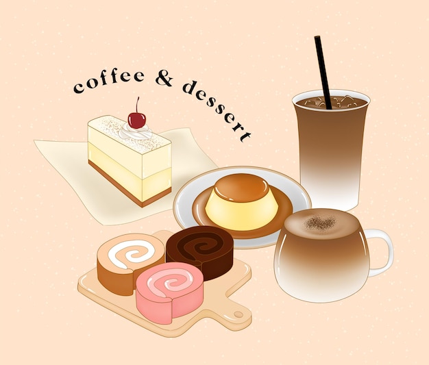 Illustration De Café Et Dessert