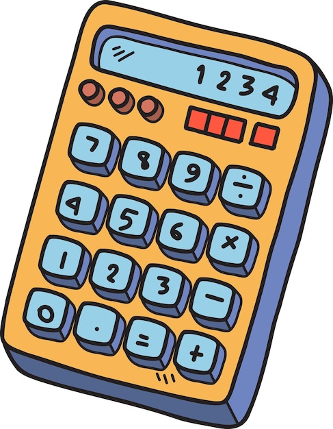 Vecteur illustration de la calculatrice dessinée à la main