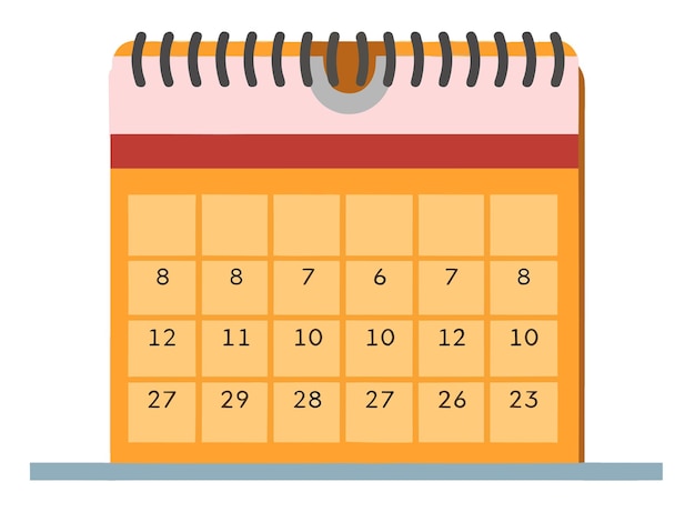 Illustration de calendrier sur fond transparent blanc