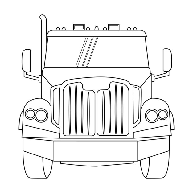 Illustration D'un Camion Camion à Une Ligne