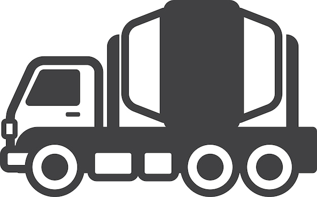 Illustration De Camion De Ciment Dans Un Style Minimal