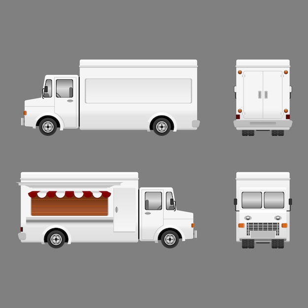 Vecteur illustration de camion de nourriture comestible modifiable pour maquette de marque