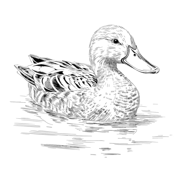 Illustration De Canard Croquis Dessiné à La Main