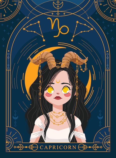 Illustration de caractère du zodiaque Capricorne