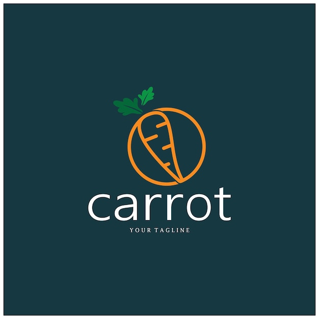 Illustration Carotte Conception Créative Carotte Logo Du Produit Agricole Icône Traitement Des Carottes Nourriture Végétalienne