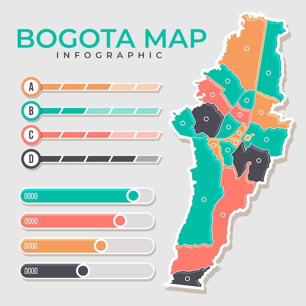 Illustration De Carte Bogota Design Plat