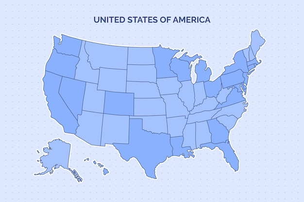 Illustration de carte de contour usa dessiné à la main