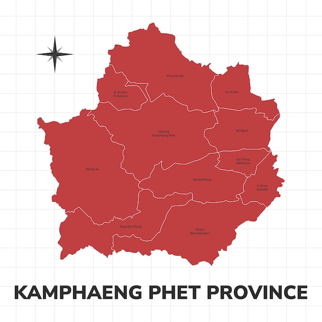 Illustration De La Carte De La Province De Kamphaeng Phet Carte De La Province De Thaïlande