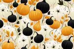 Vecteur illustration caryon de citrouilles faites pour halloween sur fond noir