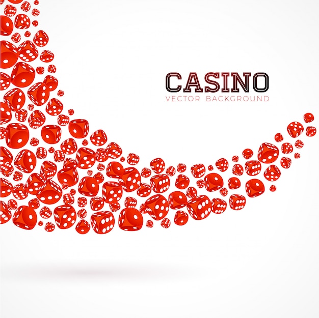 Illustration De Casino Avec Des Dés Flottants Sur Fond Blanc