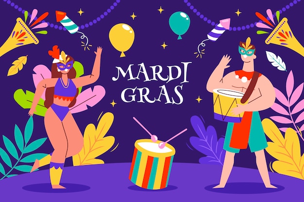 Illustration De Célébration Du Festival Plat Mardi Gras