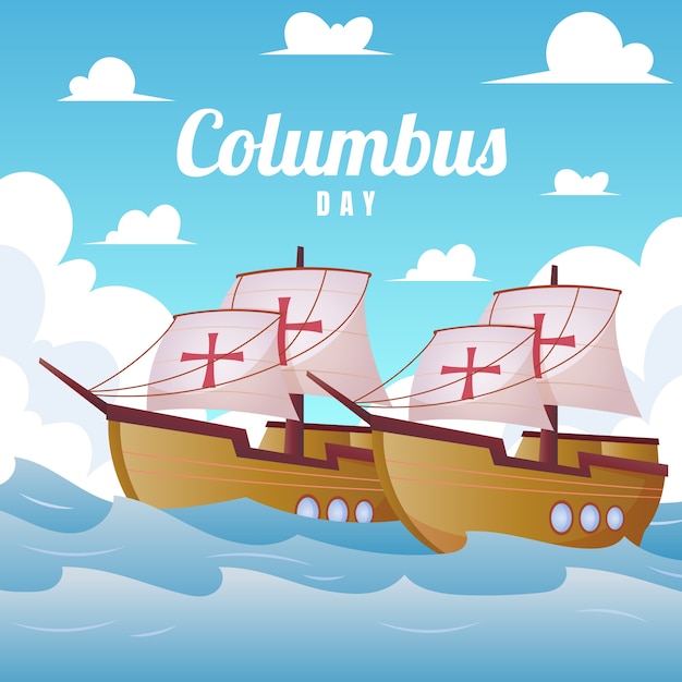 Vecteur illustration de célébration du jour de columbus dégradé