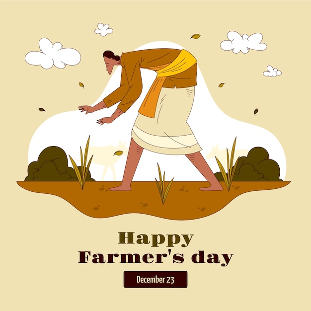 Illustration de célébration de la fête des agriculteurs dessinés à la main