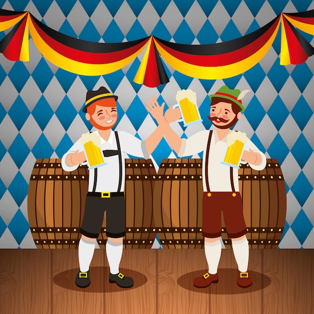 Vecteur illustration de célébration de l'oktoberfest, festival de la bière