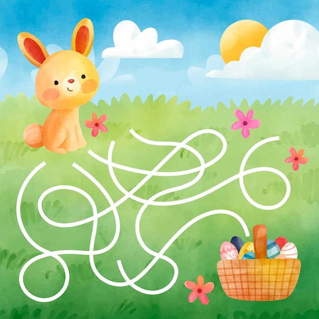 Illustration de célébration de pâques aquarelle
