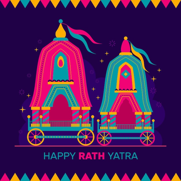 Vecteur illustration de la célébration de rath yatra