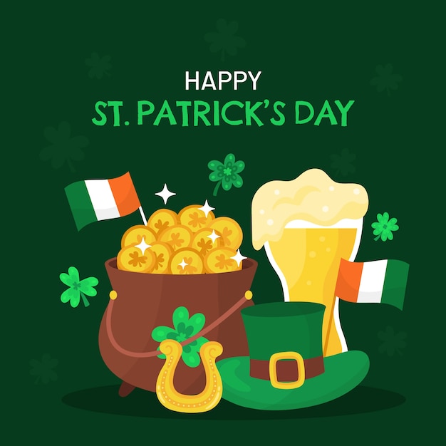 Vecteur illustration de la célébration de la saint patrick plat