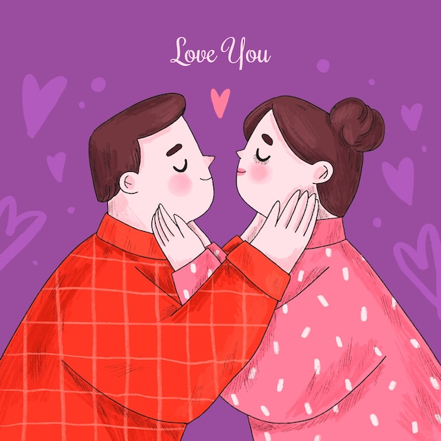 Illustration de célébration de la saint valentin dessinée à la main