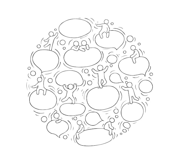 Illustration De Cercle De Dessin Animé Avec Des Bulles