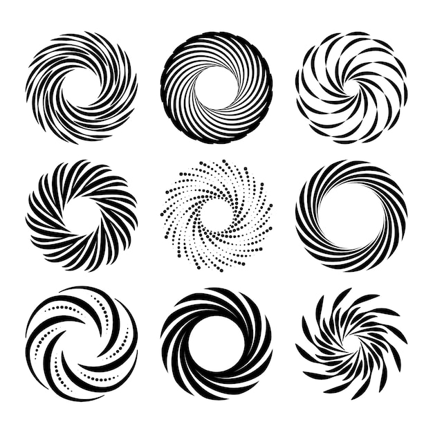 Vecteur illustration de cercle spirale design plat