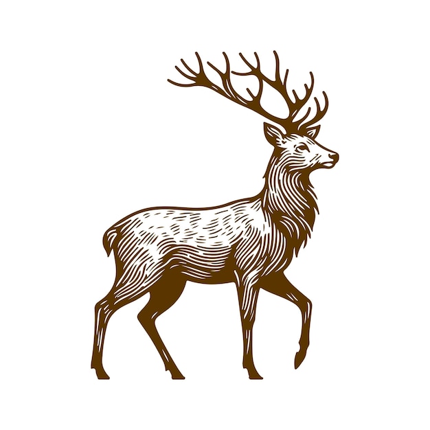 Illustration De Cerf Vintage En Vecteur