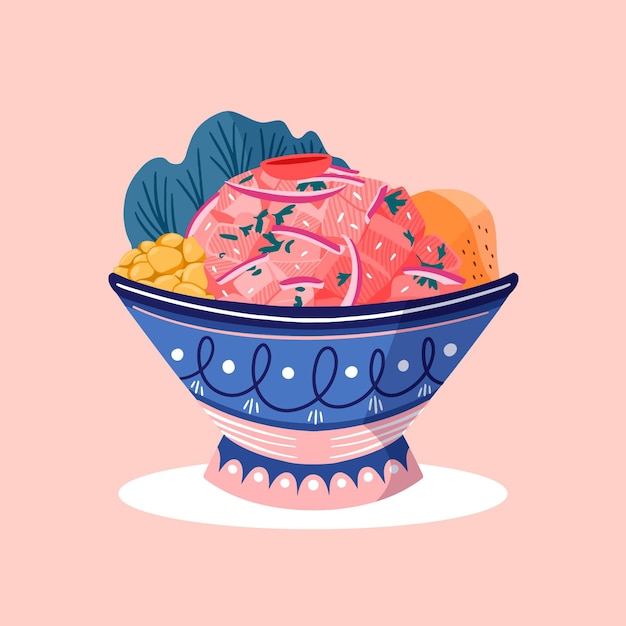 Illustration De Ceviche Dessiné à La Main