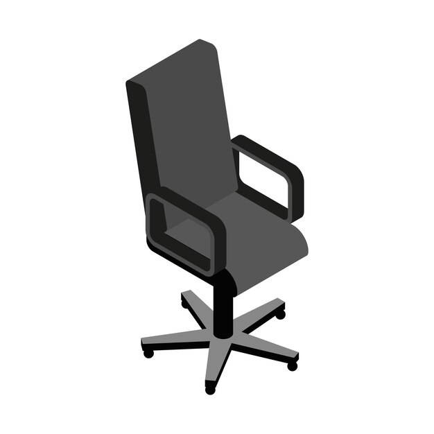 Illustration de chaise de bureau noire vectorielle sur fond blanc