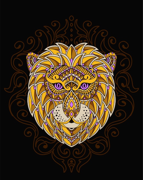 Illustration de la chaleur du lion avec mandala