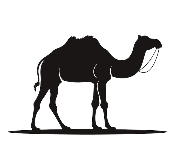 Illustration de chameau noir Silhouette de logo animal