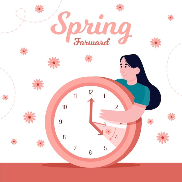 Illustration de changement de temps de printemps dessiné à la main
