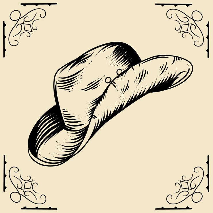Illustration de chapeau de cowboy vintage