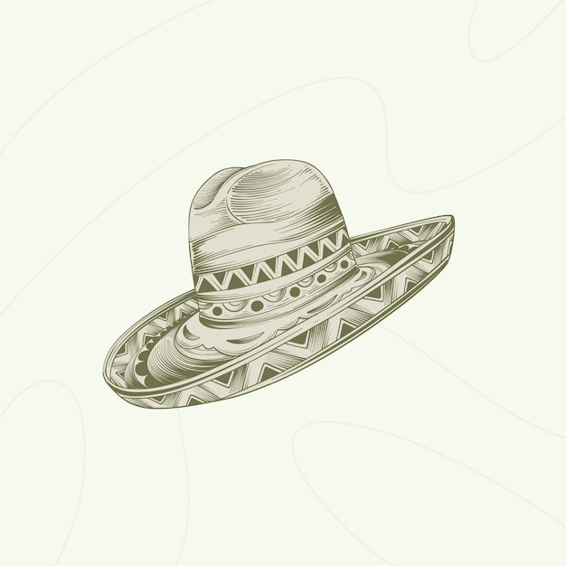 Illustration De Chapeau Mariachi Dessinée à La Main