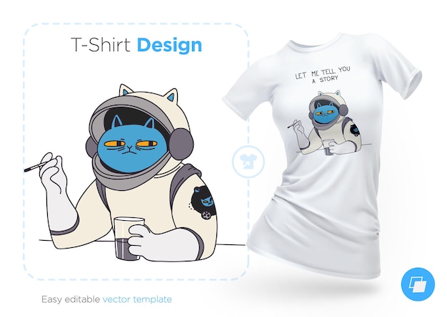 Illustration De Chat Astronaute Drôle Et Conception De T-shirt