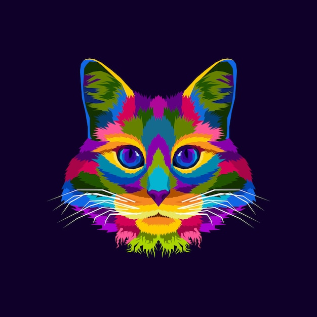 illustration de chat coloré