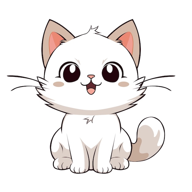 illustration de chat dessin animé mignon