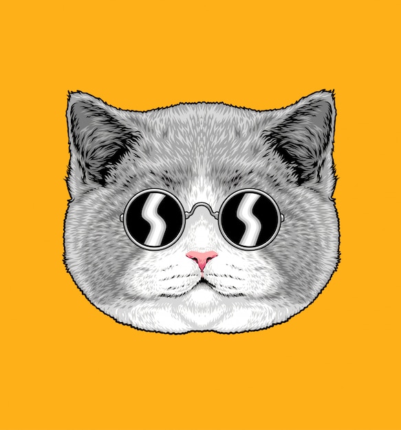 Vecteur illustration de chat gris