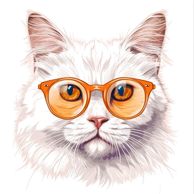 Vecteur illustration de chat hipster