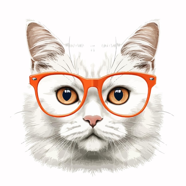 Vecteur illustration de chat hipster