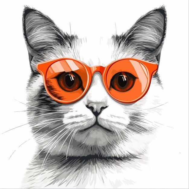 Vecteur illustration de chat hipster