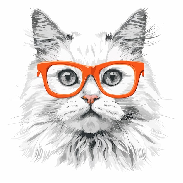 Vecteur illustration de chat hipster