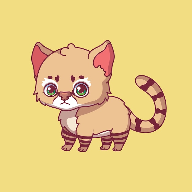 Vecteur illustration d'un chat de la pampa de dessin animé sur fond coloré