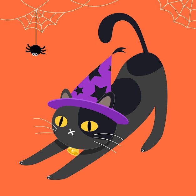 Illustration De Chat Plat Halloween